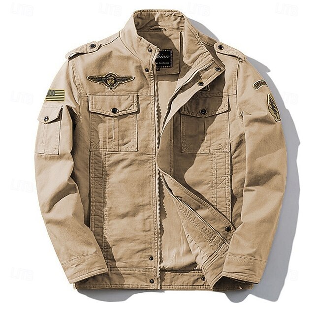 Flag American US Flag Vintage Casual Men's Jacket Coat Practical Sports