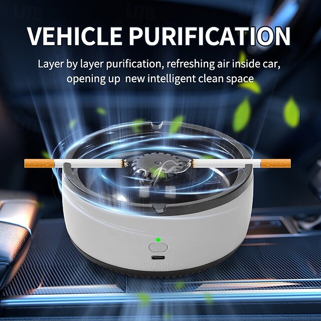 2 in 1 Air Purifier Multifunctional Smokeless Ashtray USB Rechargeable