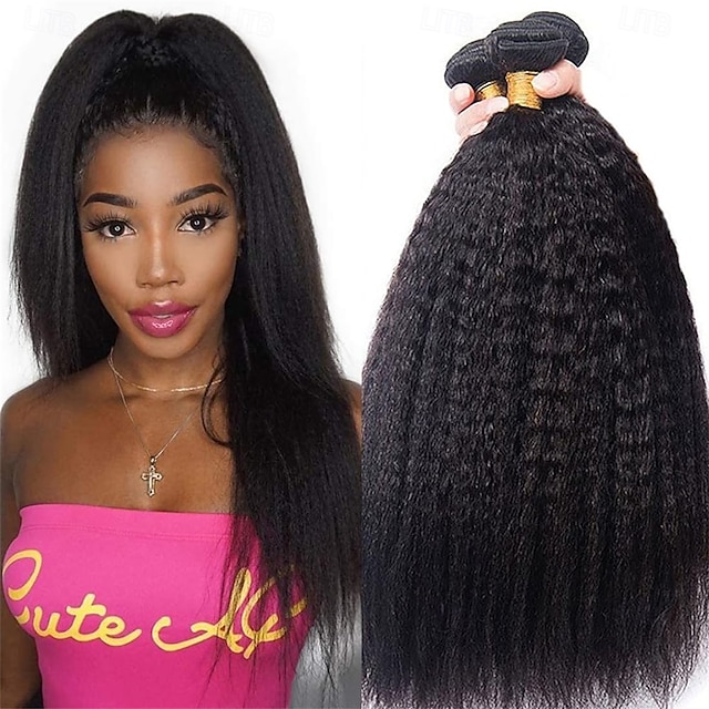 Yaki Straight Bundles Brazilian Human Hair Weave 3 Bundles 2024 - $94.99