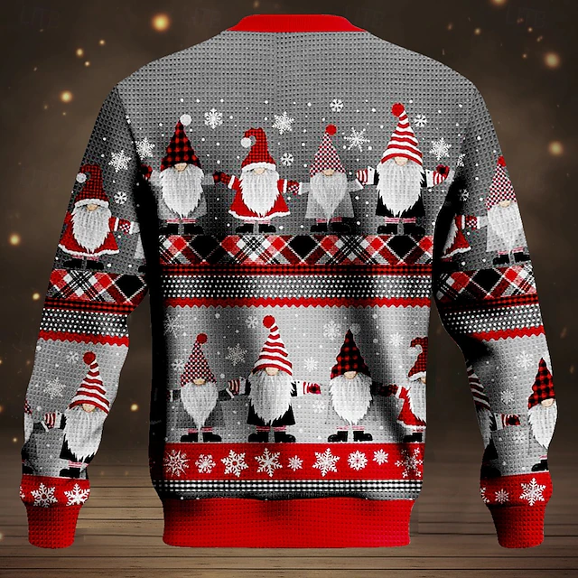 Pull de Noël moche Décontractées Elf Homme Pull Tricot Thermique Soirée