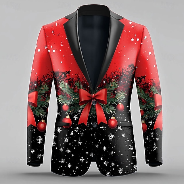 Snowflake Bow tie Artistic Men's Coat Blazer Jacket Breathable
