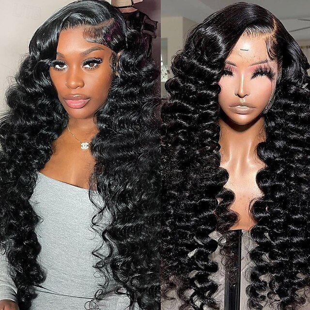  Perucas lace front soltas 13x6, cabelo humano, densidade 150%, para mulheres negras, pré-arrancadas com cabelo de bebê