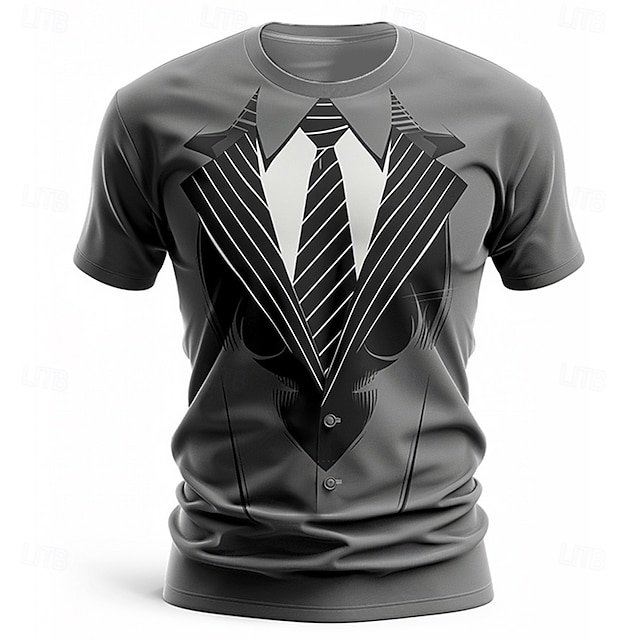  Święta Męskie Świąteczny kostium Podkoszulek Krótki rękaw Podkoszulek Druk 3D Półgolf Koszula Moda Abstrakcja Ulica Sporty na świeżym powietrzu Codzienny Czarny Lato Wiosna Odzież S M L XL XXL XXXL