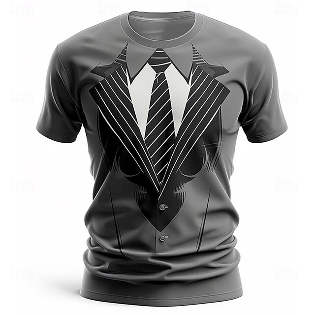 Christmas Men's Christmas Costume T Shirt Short Sleeve T shirt 3D Print Crew Neck Shirt Fashion Abstract Street Sports Outdoor Daily Black Summer Spring Clothing Apparel S M L XL XXL XXXL4