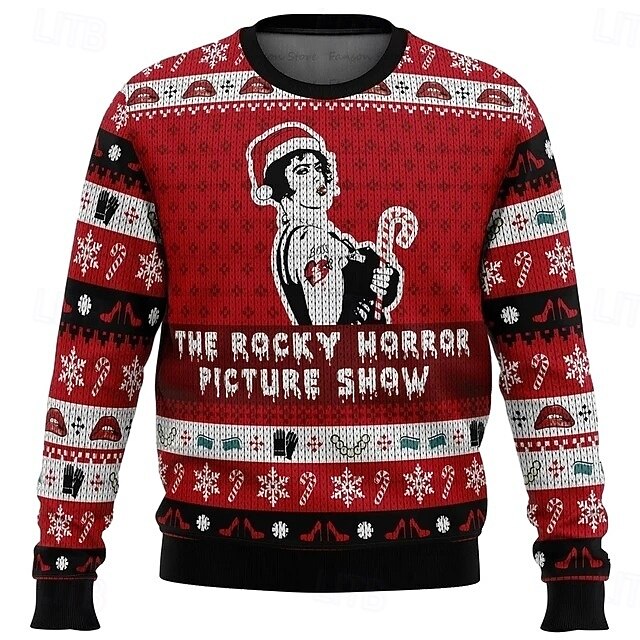 the Rocky Horror Picture Show Santa Claus Pullover Funny Christmas Sweatshirt 3D Print 3D Christmas Funny For Couple's Men's Women's Adults' Christmas Carnival 3D Print Party Festival3