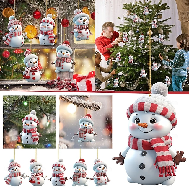 Boules De Noël Personnalisables Bonhomme De Neige - Lot De 7 Avec Prénoms, Décoration Sapin Et Maison - 3