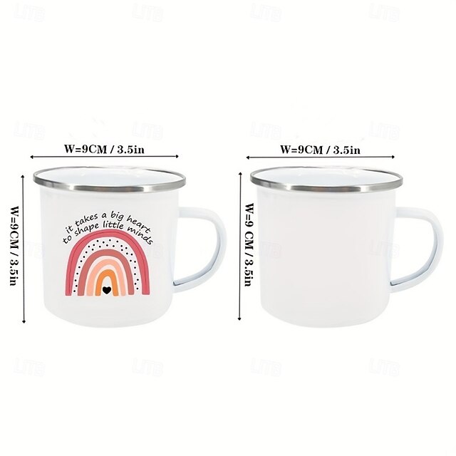 Enamel Coffee Cup 'Building a Small Heart Needs a Big Heart' Teacher