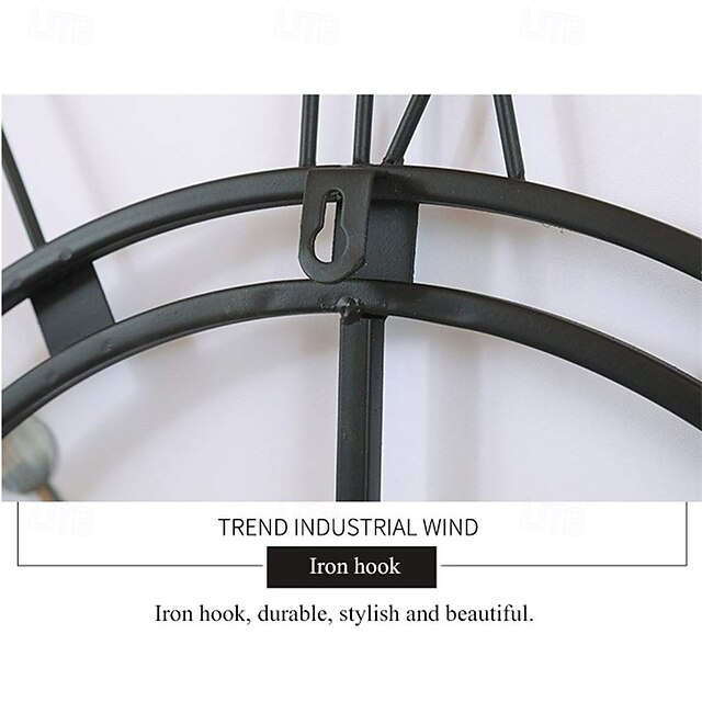 Retro Wall Clock Silent Non Ticking Large Black Roman Numerals Wall