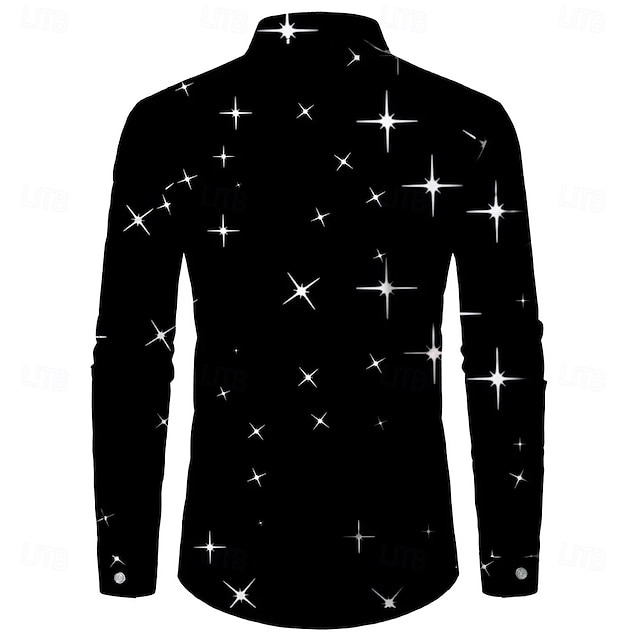 Christmas Men's Christmas Costume Dress Shirt Button Up Shirt Long