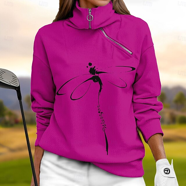 Women's Golf Pullover Sweatshirt Navy Black Red Long Sleeve Top Animal Fall Winter Ladies Golf Attire Clothes Outfits Wear Apparel 7