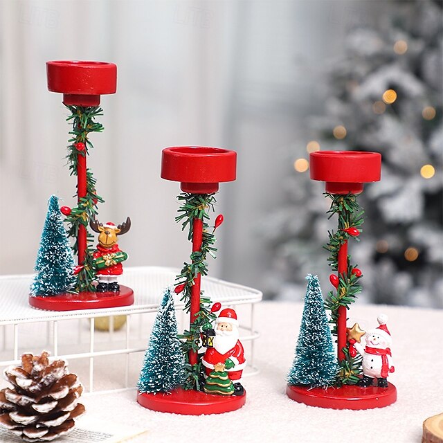 Christmas Candle Holder Centerpiece Iron Party Decor Table Xmas Candle
