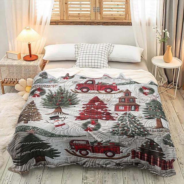  Christmas Blanket Quilted Cozy and Festive Holiday Throw with Quilted Design Perfect for Adding Warm