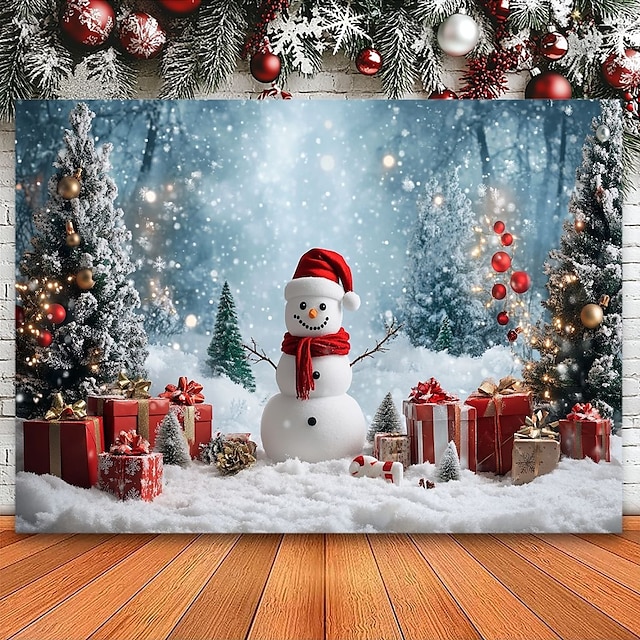  Christmas Decorations Snowman Gifts Hanging Tapestry Xmas Wall Art Large Tapestry Mural Decor Photograph Backdrop Blanket Curtain Home Bedroom Living Room Decoration