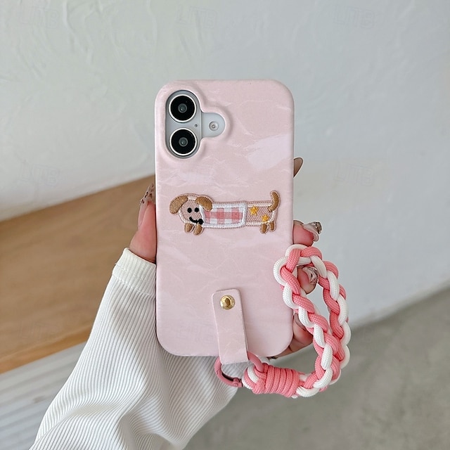  telefoon hoesje Voor iPhone 16 Pro Max Plus iPhone 16 iPhone 16 Pro iPhone 15 Pro Max Plus iPhone 15 iPhone 14 Pro Max iPhone 13 12 11 Pro Max Achterkant met polsband Schokbestendig Retro TPU Pluche