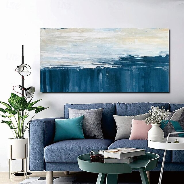 Handmade sky painting Hand Painted blue ocean Oil Painting Wall Modern
