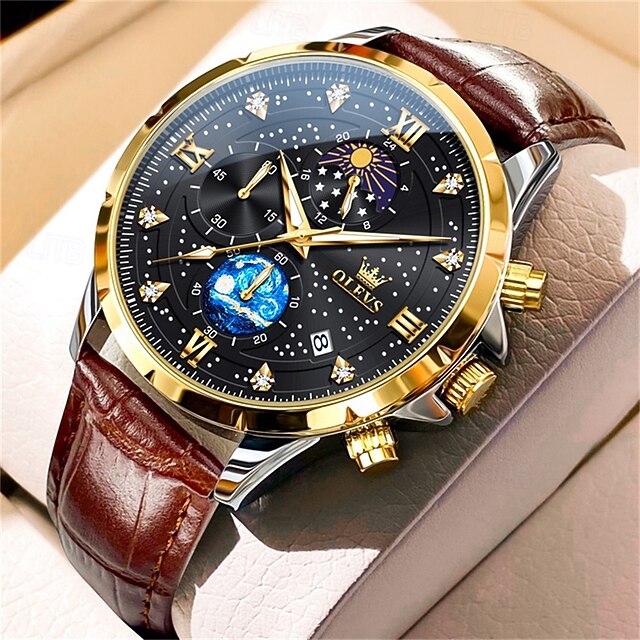 New Olevs Ole Brand Fashion Trend Business Men'S Belt Watch Luminous