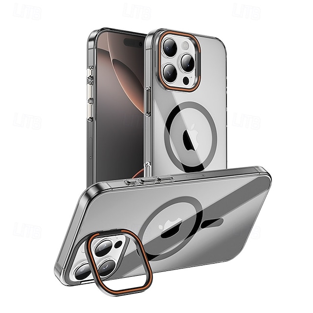  telefon Etui Til iPhone 16 15 14 Pro Max Plus Bagcover Med stativ Magnetisk Understøtter trådløs opladning Kontor / Business PC