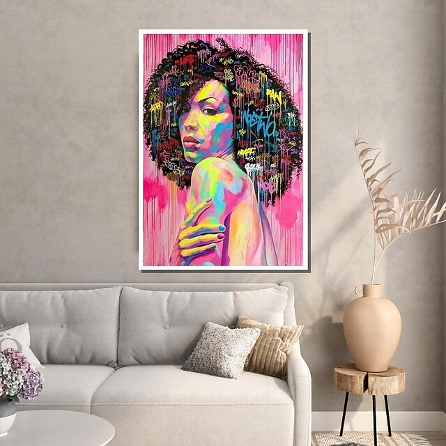 Pop art oil painting handmade Woman portrait canvas painting handmade