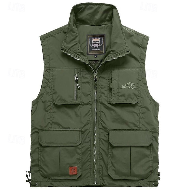  Miesten Vaellusliivi Fleece-liivi, vaellus Hihaton Liivi Ulko- Mukava Hengittävä Tasku Nylon Musta Armeijan vihreä Laivaston sininen Metsästys Kalastus Kiipeily