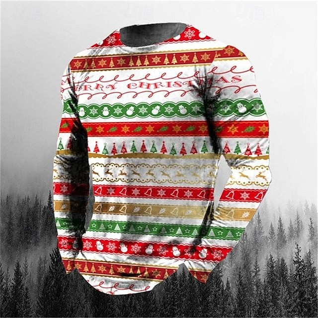  Pánské Lebky Grafické tisky Tričko Dlouhý rukáv Košile Tričkový Vánoce Denní 3D tisk Zelená / červená Černá Rubínově červená Tisk Oblečení Šik ven Designové Základní Na běžné nošení