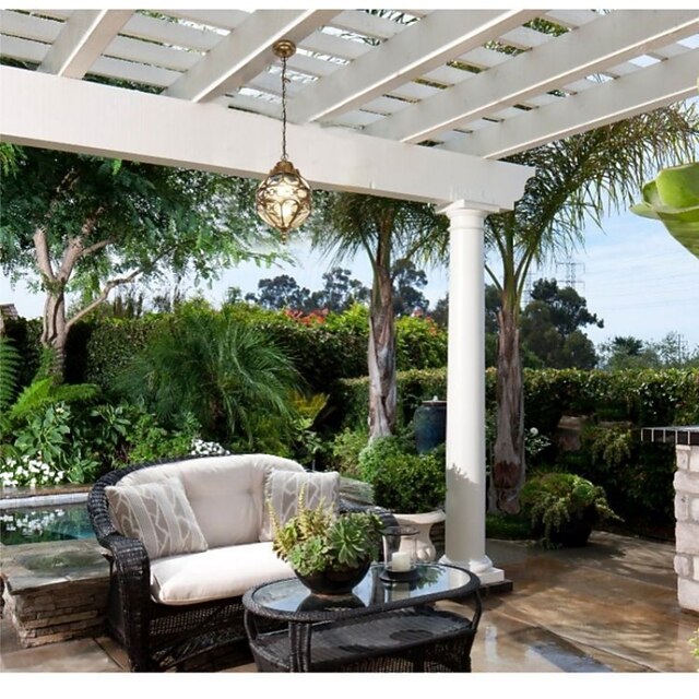 Pendant Lights for Porch Exterior Retro Waterproof Globe Hanging Light