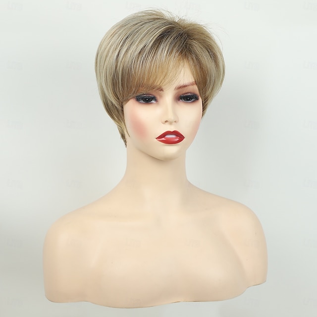  perucas loiras curtas para mulheres peruca bob peruca natural reta parte lateral cabelo para festa diária cosplay