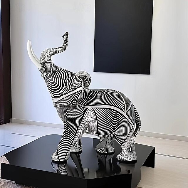  pryskyřice barevná socha slona, barevné umění sochy slona barevná výzdoba slona feng shui ornament sloni socha zvířat do kuchyně kancelářská police domácí dekorace, pro domácí kancelář desktop pokoj