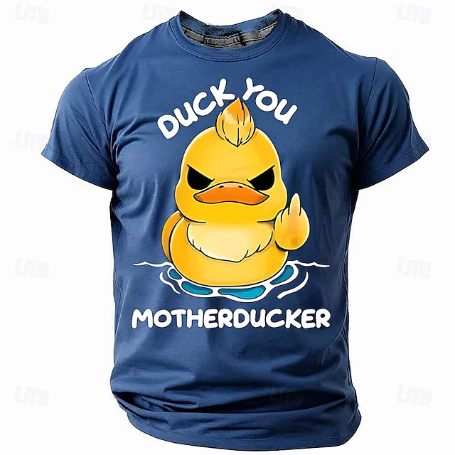 Men's Graphic T-Shirt: Sarcastic Funny Duck You Motherducker Pun Humor Tee 7
