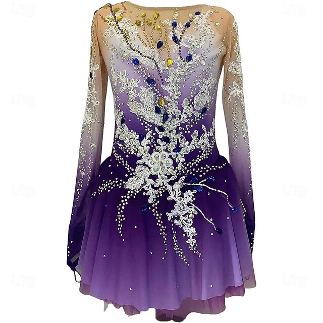 Women's Professional Figure Skating Dress Gradient Dance Gymnastics Dresses Girl Competition Ice Ballet Skating Wear3