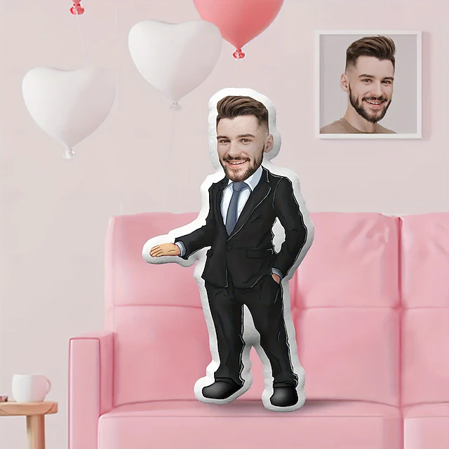 Father's Day Custom Face Pillow Cushions & Pillows Personalized Gift Photo, Custom Gift Ideas in Various Sizes with Insert 11