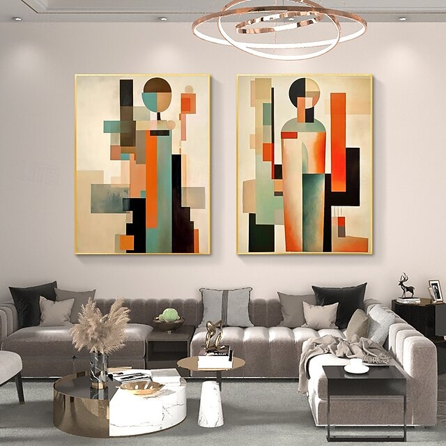 Handpainted minimalist geometric style Home Wall Art Exhibition