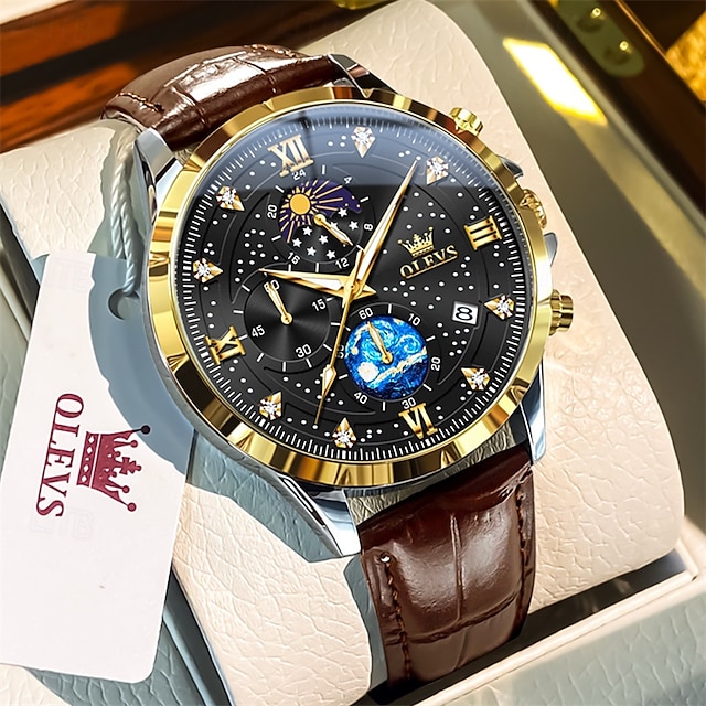 New Olevs Ole Brand Fashion Trend Business Men'S Belt Watch Luminous