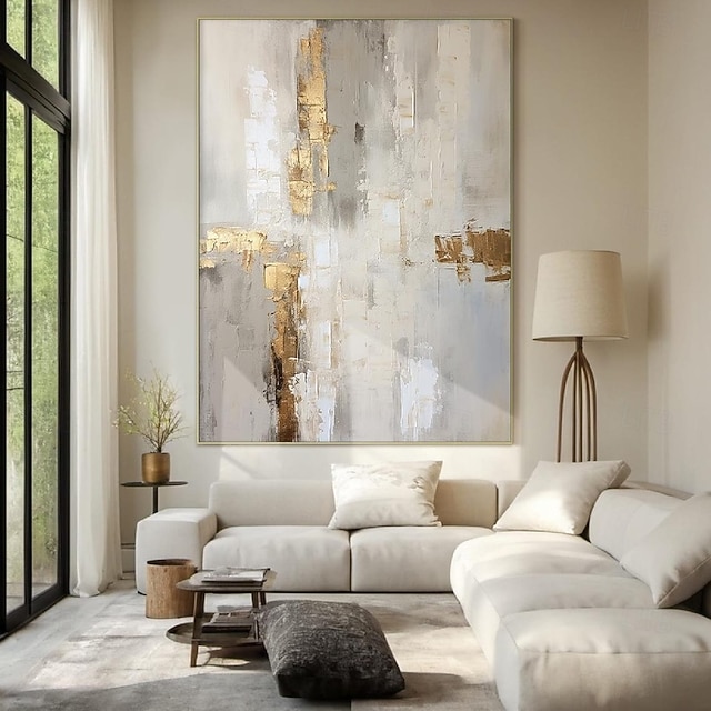  wabi sabi χειροποίητη τέχνη τοίχου λευκή μπεζ αφηρημένη ζωγραφική σε καμβά ένα ζευγάρι μπεζ υφή χρυσή ζωγραφική ζωγραφική στο χέρι ζωγραφική τέχνη τοίχου ουδέτερη αφηρημένη ζωγραφική τέχνη τοίχου boho