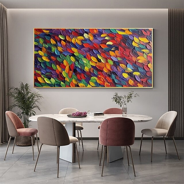  handgemachtes farbenfrohes modernes Ölgemälde auf Leinwand, großes handgemaltes abstraktes strukturiertes Boho-Ölgemälde, Wandkunst, zeitgenössisches minimalistisches Kunstwerk, Wandgemälde für