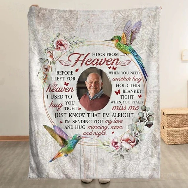 Memorial Blanket Before I Left For Heaven - Memorial Gift - Personalized Photo Blanket 9