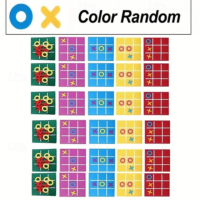 30piece 30Piece Felt Tic Tac Toe Family Game Set Mini Board Games for