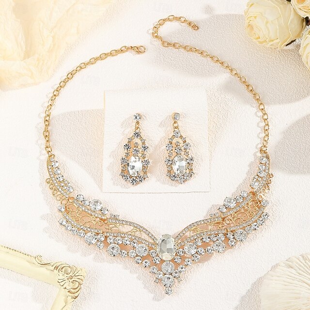 Bridal Jewelry Sets Twopiece Suit Zircon Acrylic Rhinestone 1 Necklace