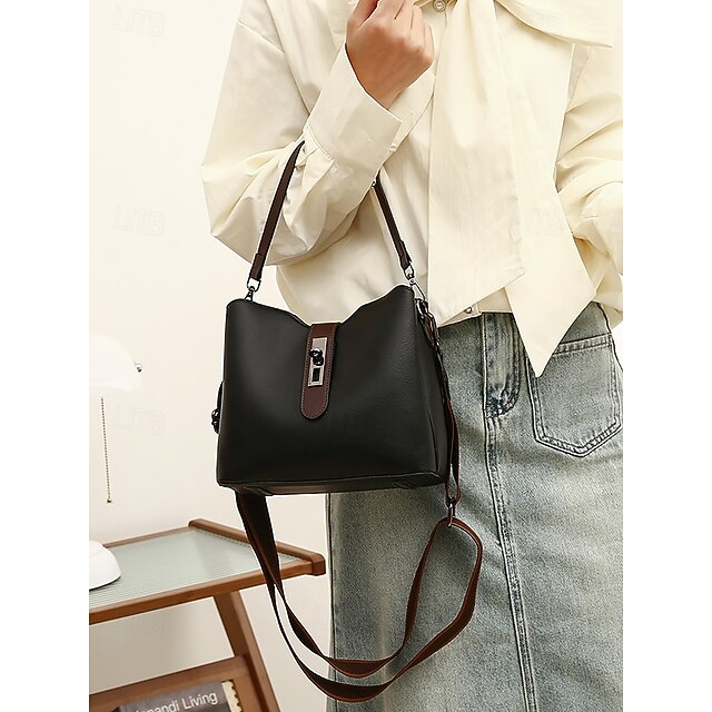 Women's Crossbody Bag Bucket Bag Shoulder Bags PU Leather Office Casual