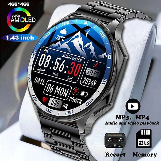  DT WATCH X Умные часы 1.43 дюймовый Смарт Часы Bluetooth Педометр Напоминание о звонке Фитнес-трекер Совместим с Android iOS Мужчины Длительное время ожидания Хендс-фри звонки Водонепроницаемый IP 67