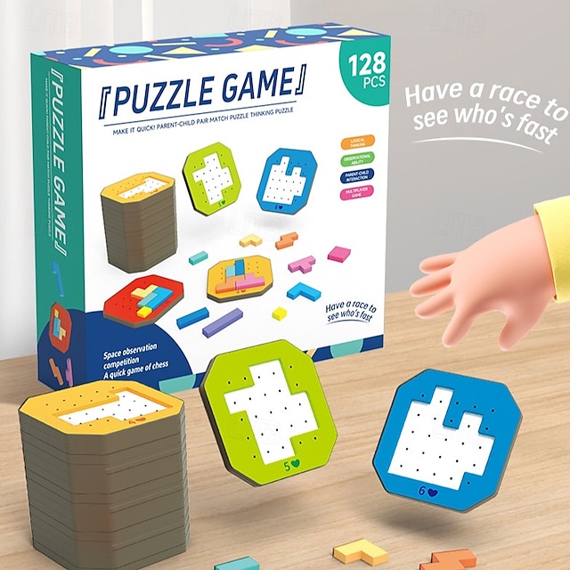  3d desktop creativ joc puzzle din lemn pentru copii tangram jucării matematice blocuri de construcție table joc cu formă de culoare jucării educaționale timpurii