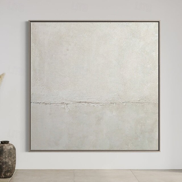 3D White oil painting HandPainted Thick Texture Oil Painting
