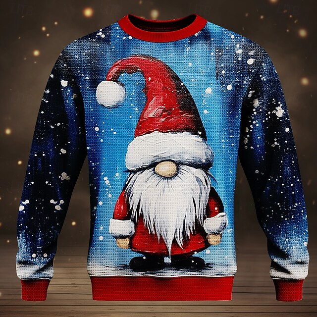 Ugly Christmas Sweater Casual Elf Men's Pullover Sweater Jumper