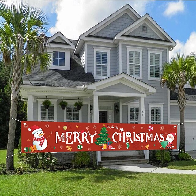 Merry Christmas Banner Gnomes Signs Banner Decorations Happy New Years