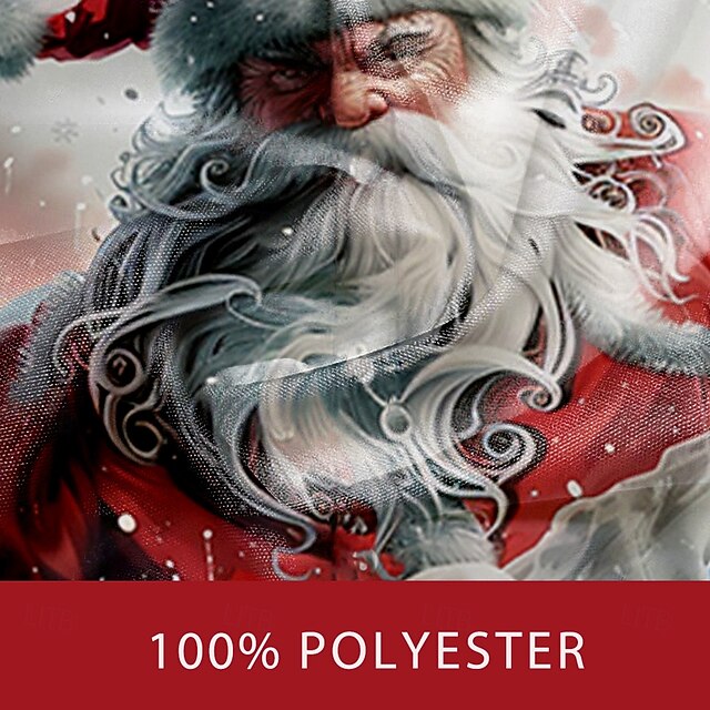 Christmas Santa Claus Casual Men's Dress Shirt Button Up Shirt Long