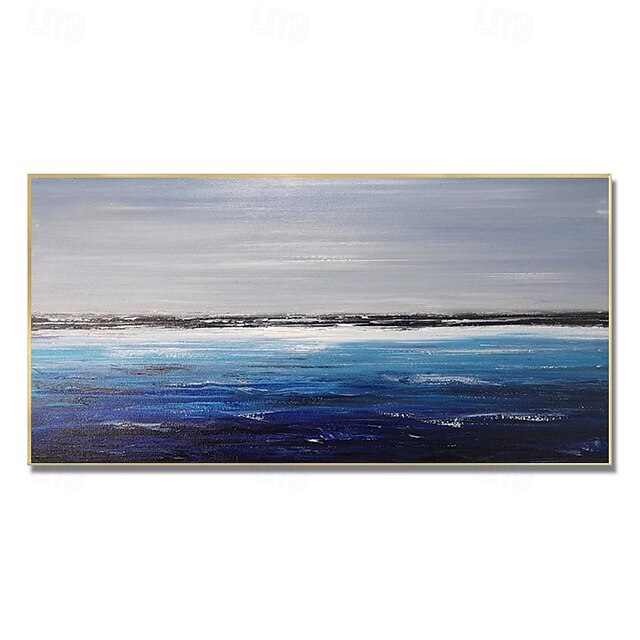 Handpaint Extra Large Original Blue Ocean Abstract Painting Sky