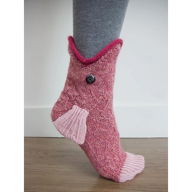  dames gebreide pantoffelsokken met 3D-ontwerp – comfortabele wintersokken voor binnen voor volwassenen en kinderen