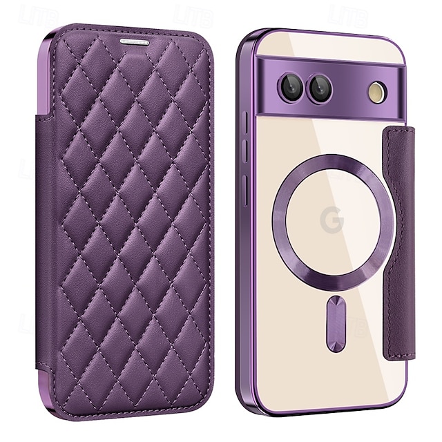  puhelin Etui Käyttötarkoitus Pixel 9 Pro Pixel 9 Pro XL Pixel 9 Takakuori Magneetti Tukee langatonta latausta Korttipaikka Retro TPU PU-nahka
