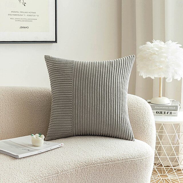  ensfargede pynteputer trekk kordun 1 stk mykt firkantet putetrekk putetrekk for soverom stue sofa sofa stol