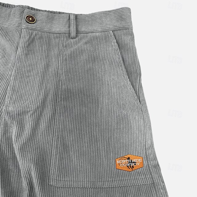 Men's Cargo Pants Corduroy Pants Trousers Casual Pants Embroidered