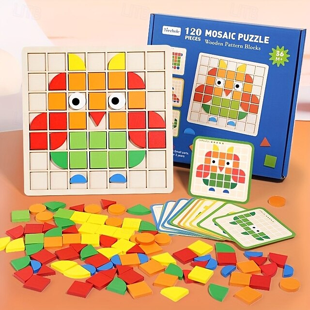  Rompecabezas de mosaicos 3D: bloques de construcción para juegos educativos de escritorio de múltiples formas y colores, regalos ideales para Navidad y Halloween para niños
